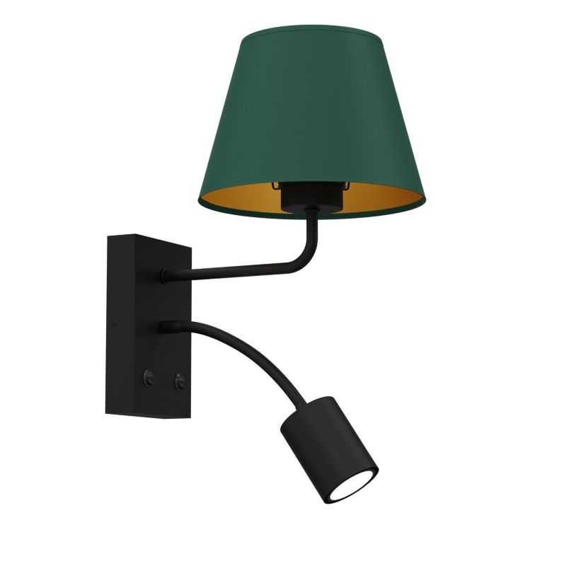 Kinkiet z włącznikiem Luminex Arden czarny 2x E27+GU10x23W IP20 wym: 36x20x26cm - 1 szt.