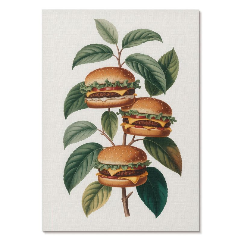 Obraz Plakat Canvas Tulup 42x59,4 cm (A2) Burgerowe drzewo Do kuchni, jadalni, biura 1 szt.