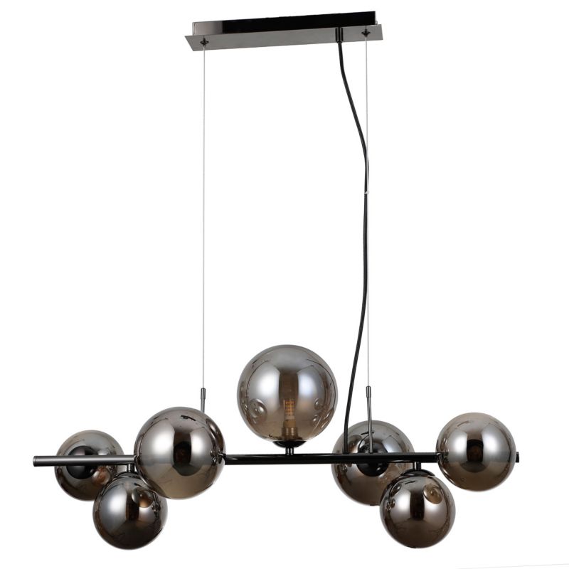 Lampa wisząca kule na sticku Italux Canello czarny chrom 7xG9x5W IP20 wym:150x70x31cm - 1 szt.