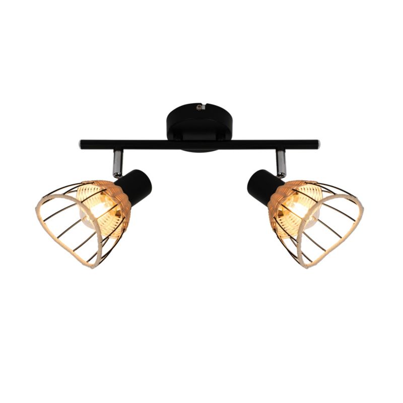 Lampa sufitowa wisząca Zuma Line Gent 7644 czarno-beżowa boho 2xE14 x 40W 1 szt.