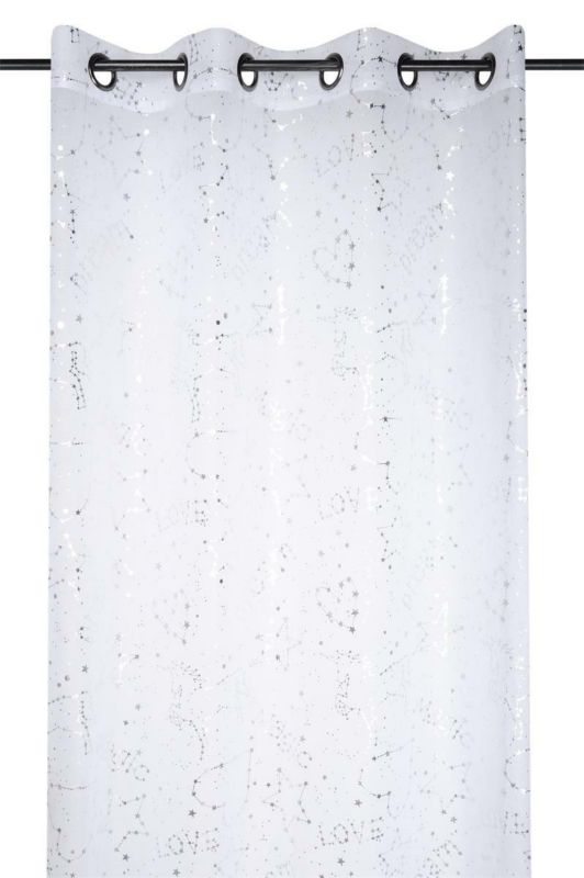 Firanka UNICORN STOF srebrny nadruk na przelotkach 135x260 cm 1 szt.