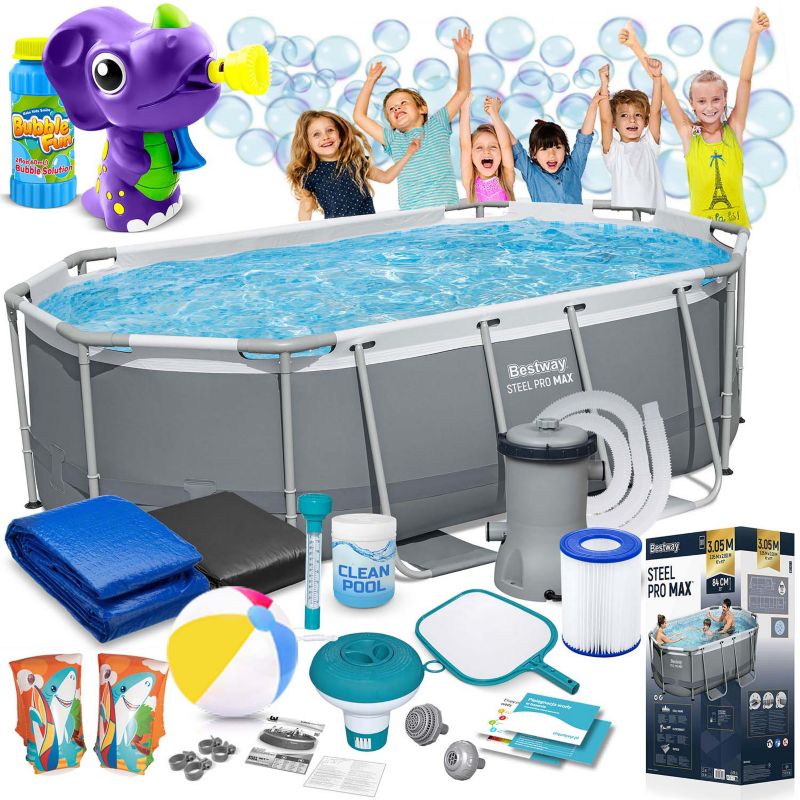 Basen stelażowy Bestway ogrodowy 305x200x84 cm zestaw 17w1 1szt.