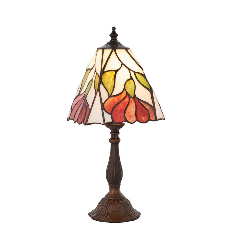 Lampa stołowa kwiaty Tiffany BOTANICA multikolor czarna 1xE14x15W IP20 wym:38x16x16cm - 1 szt.