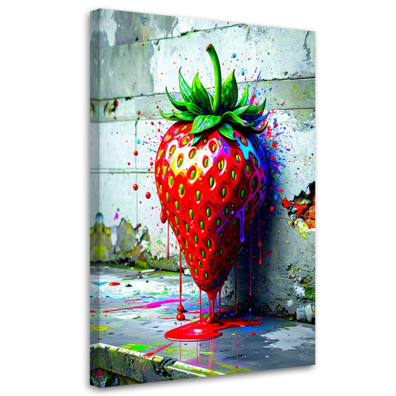 Obraz do kuchni baru jadalni Feeby Truskawka 3D Abstrakcja 70x100cm 1szt
