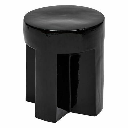 Stolik kawowy Kriz ATMOSPHERA stolik okrągły ceramiczny czarny połysk nowoczesny 34 cm 1 szt.
