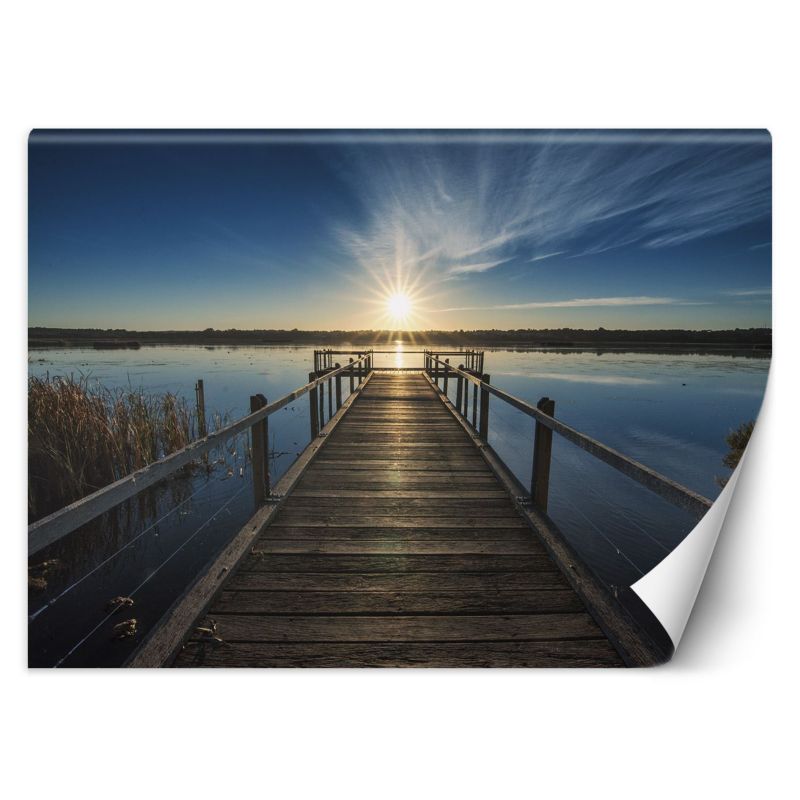 Fototapeta Feeby Jezioro o zachodzie słońca pomost 150x105 1 szt