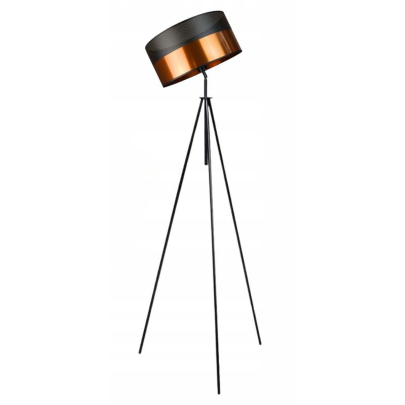 Lampa stojąca Volta Light Factory podłogowa przegubowa regulowana trójnóg z abażurem miedziany walec DECO 1szt.