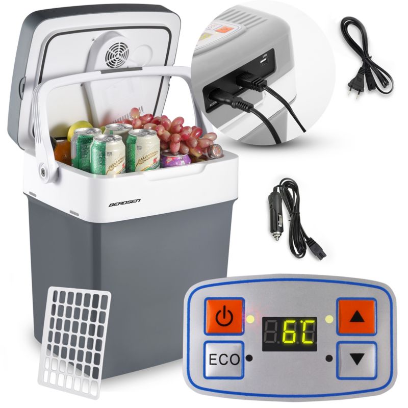 Lodówka turystyczna Berdsen samochodowa 12V/230V USB 29l funkcja grzania 1szt.
