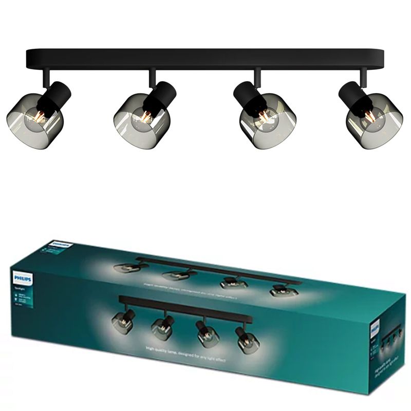 Lampa Sufitowa Sleet Philips Reflektor 4x E14 LED Czarna 1 szt.
