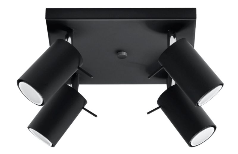 Lampa sufitowa wisząca Sollux Lighting Ring 5931 czarna-chromowana reflektory 4xGU10 x 40W 1 szt.