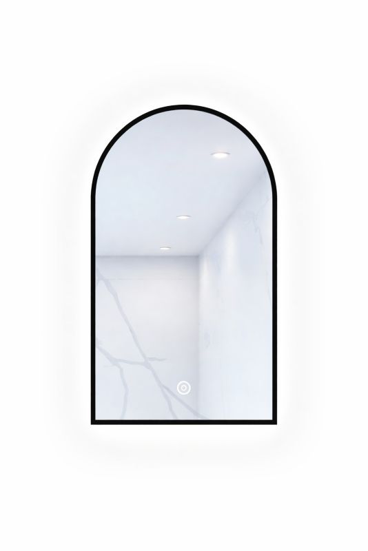 Lustro podświetlane Portal Cordia Plus Portal Line LED w czarnej ramie 80x50cm z włącznikiem dotykowym i matą grzewczą 1szt.