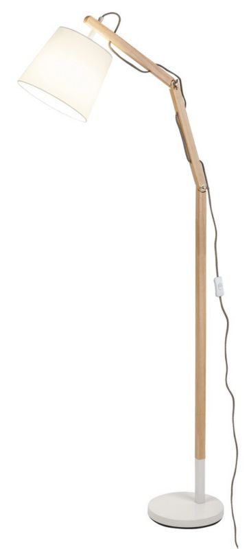 Lampa podłogowa stojąca Rabalux Thomas jasne drewno-biała drewniana 1 x E27 x 60W wym: 157 x 60 x 23 cm - 1 szt.
