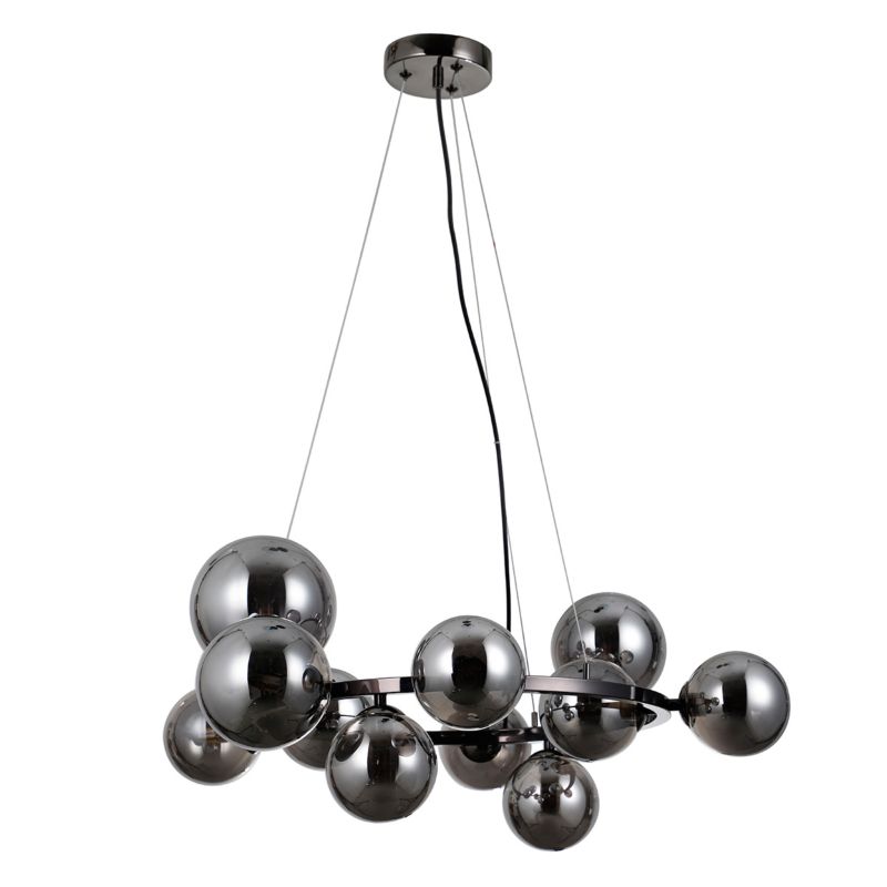 Lampa wisząca kule na obręczy Italux Canello czarny chrom 11xG9x5W IP20 wym:150x70x70cm - 1 szt.