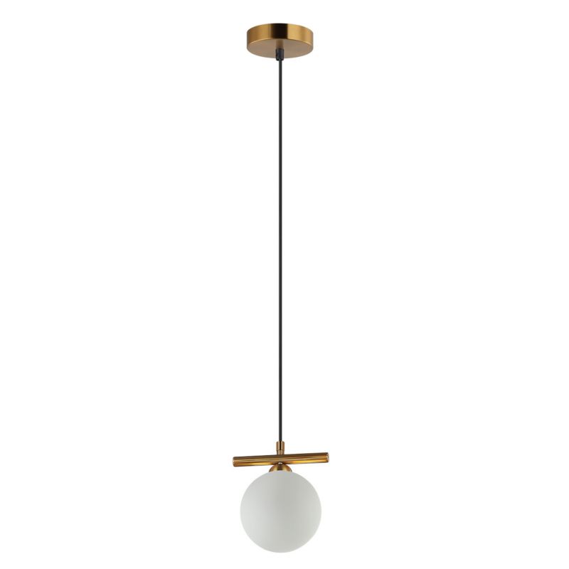 Lampa wisząca biała kula Italux Merseta brąz antyczny 1xG9x25W IP20 wym:90x15x12cm - 1 szt.