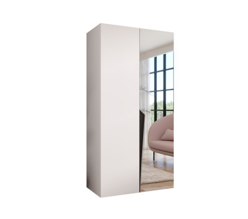Szafa uchylna z lustrem z lustrem otwierana Abiks PIANO 2 100 wys 202 cm Biały + Czarny 1 szt