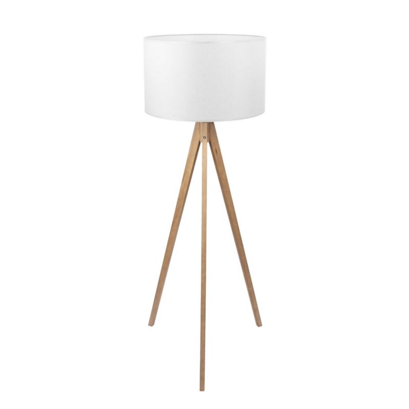 Lampa podłogowa stojąca TK-Lighting Treviso jasne drewno-biała 1 x E27 x 20W wym: 145 x 60 x 60 cm - 1 szt.