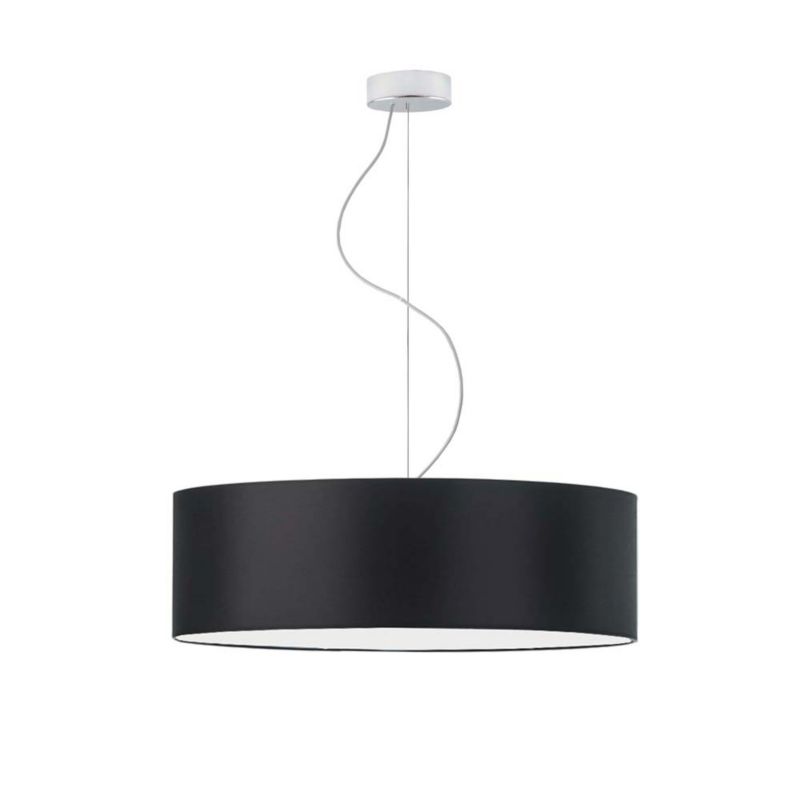 Lampa sufitowa Volta Light Factory żyrandol lampa wisząca z abażurem walec Chrom/Czarny 60 cm BLUES 1szt.