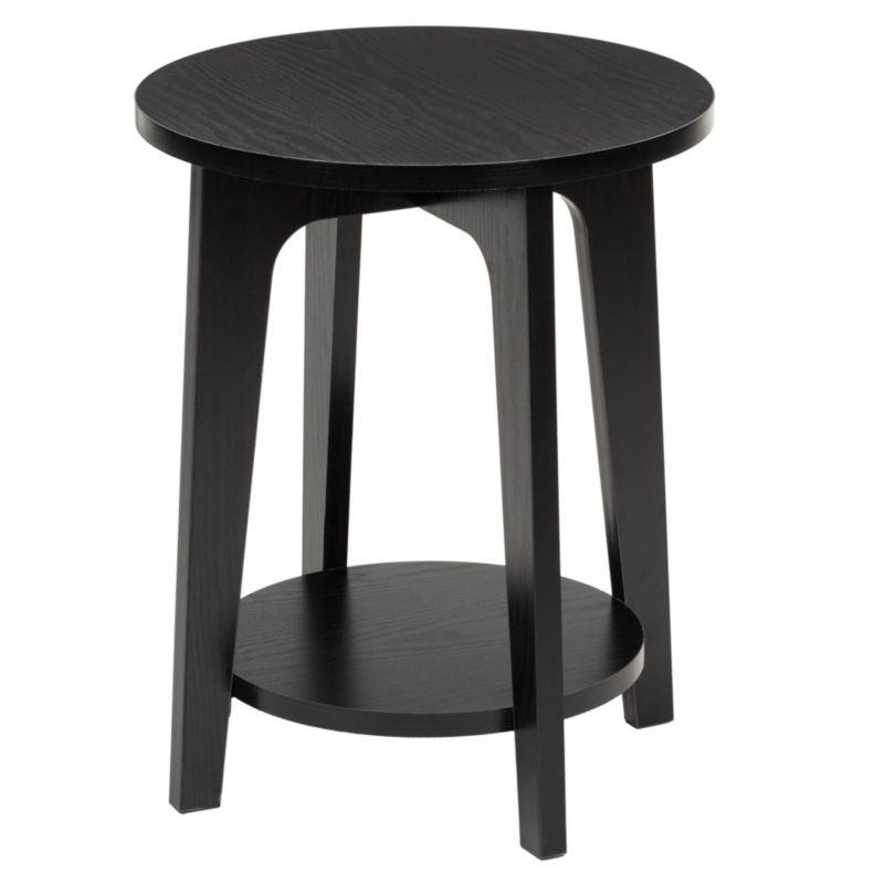 Stolik kawowy Springos 40 cm okrągły z półką, do salonu, sypialni loft nowoczesny czarny 1 szt.