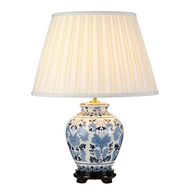 Lampa stołowa Designer's Lightbox Linyi niebiesko-biała-kremowa 1 x E27 x 60W IP20 wym: 50 x 35 x 19 cm ceramika - 1 szt.