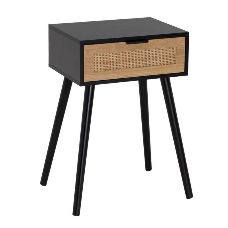 Stolik nocny z szufladką HowHomely czarno-beżowy 59 cm 1 szt.