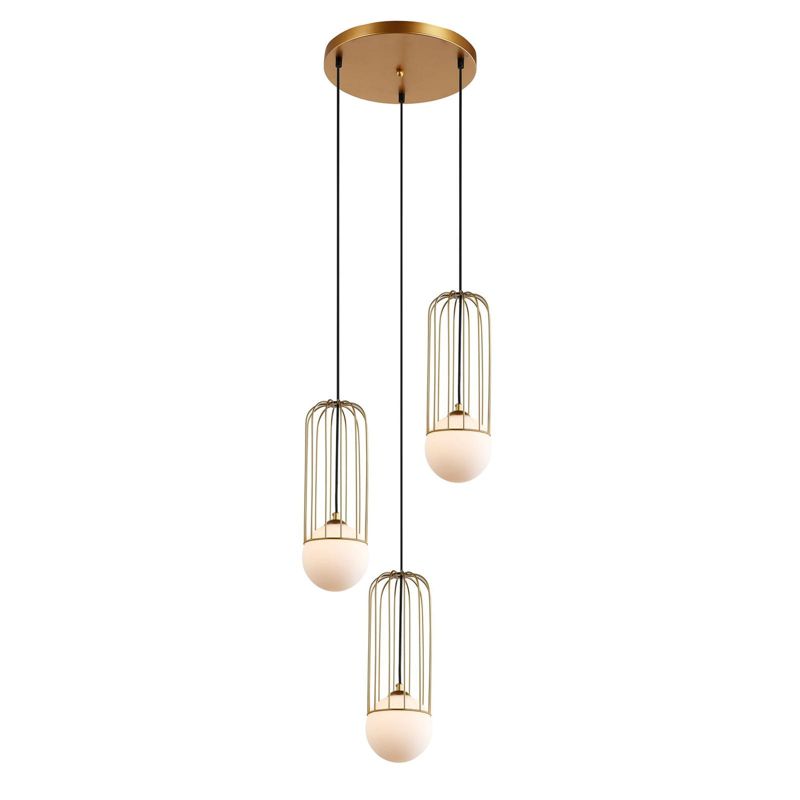 Lampa sufitowa wisząca Italux Simon 9639 złoto-biała nowoczesna 3xG9 x 25W 1 szt.