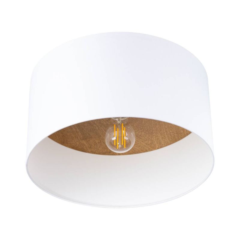 Plafon Sollux TELESTO okrągły biały jasny brąz 1xE27x40W wym:20x35x35cm IP20 -1 szt.