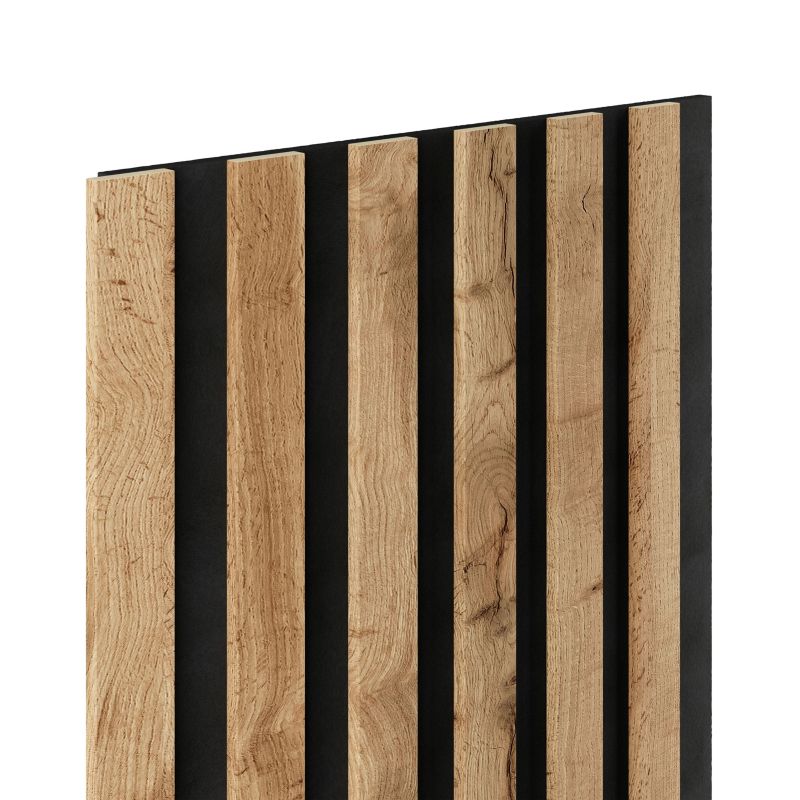 Lamele ścienne na czarnym filcu 6L Marbet Design WOODLINE SLIM 270x30 cm Dąb Wotan 5 szt.