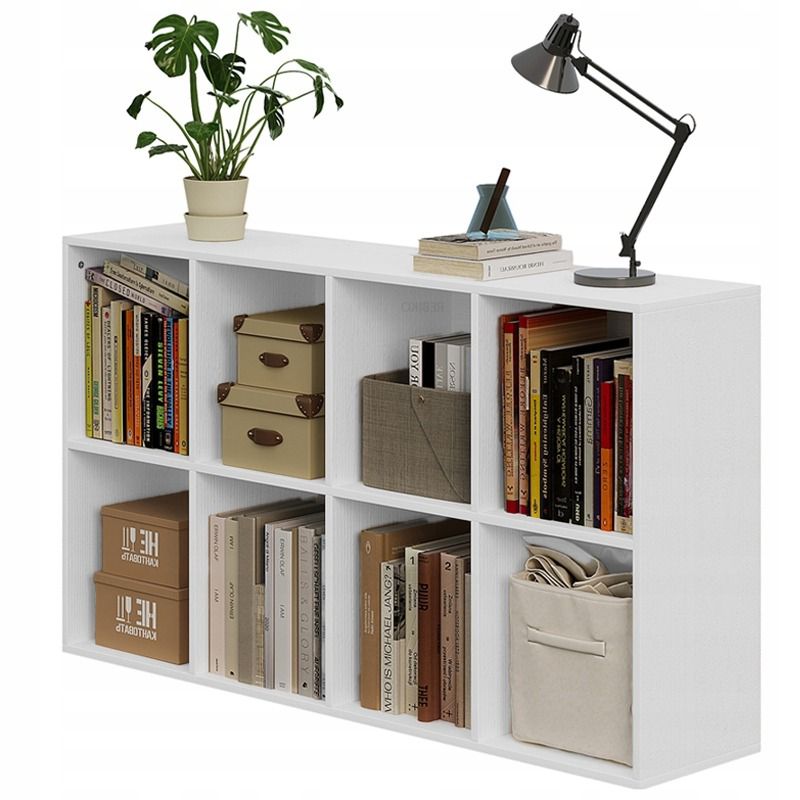 Regał otwarty Rebiko komoda kostka 4x2 pojemny biały loft biurowy nowoczesny 130cm 1szt