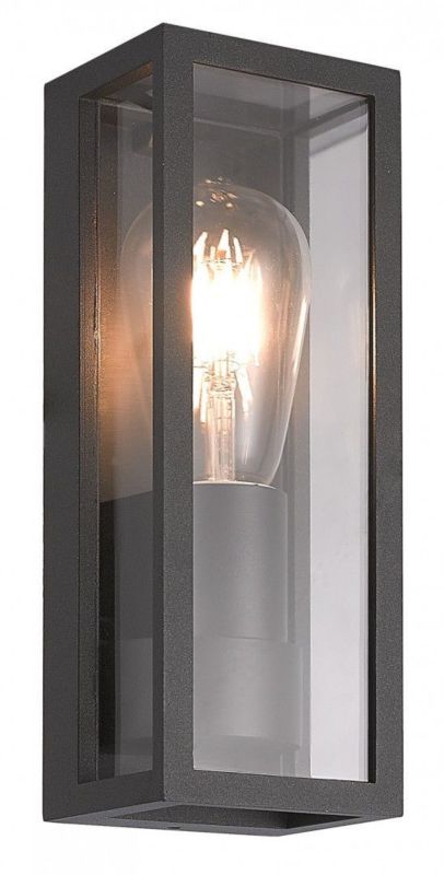 Kinkiet ścienny zewnętrzny SU-MA Porto czarny 1 x E27 x 15W IP65 wym: 26,5 x 9,5 x 9 cm - 1 szt.