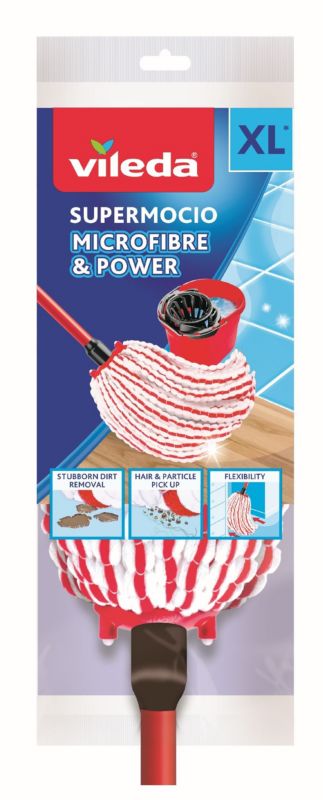 Mop paskowy Vileda Microfibre Power, niezwykle chłonny, do kątów, 1 szt.