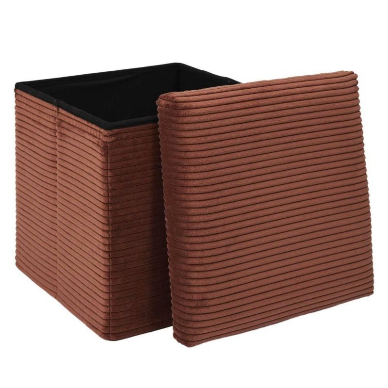 Pufa ze schowkiem BOXY HowHomely miedziany kwadratowa 38x38 cm 1 szt.