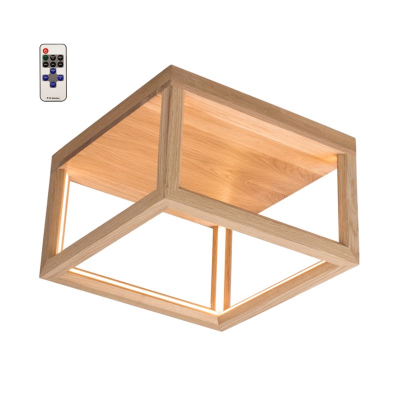 Drewniana Lampa Sufitowa SPOT Light 1xLED 27W Dąb Olejowany FSC, Sterowana Pilotem, Polski Producent, 1 szt.