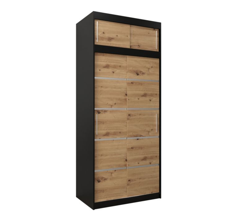 Szafa przesuwna Abiks Verona 1 100 czarny + artisan z nadstawką 1 szt.