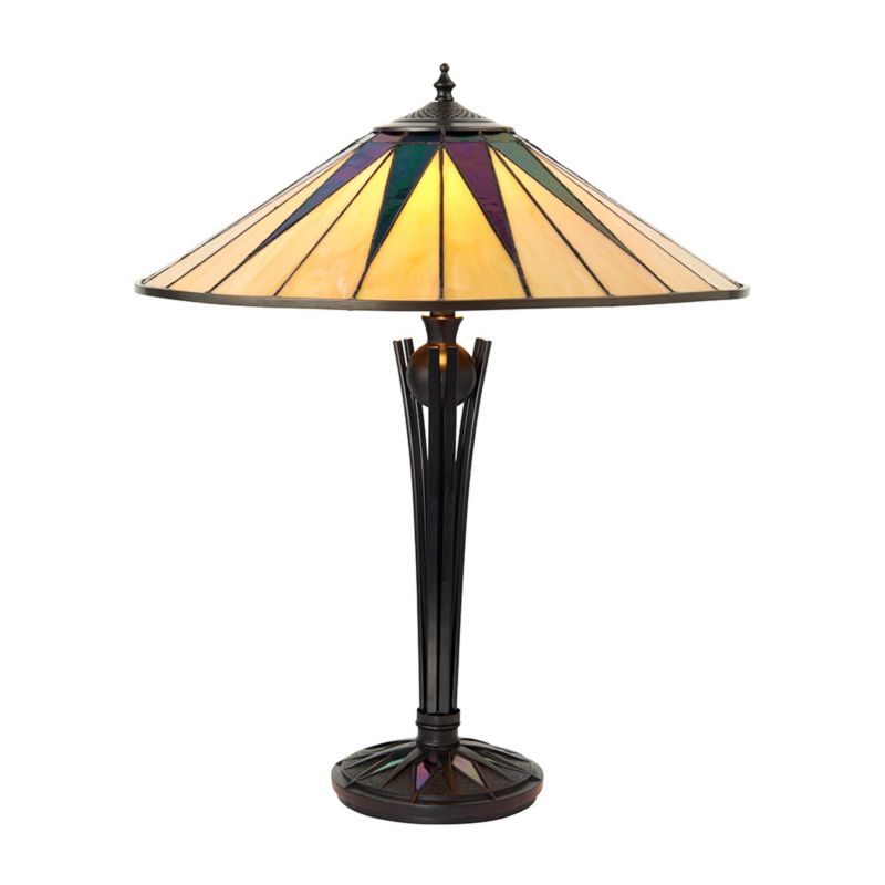 Lampa stołowa czarna gwiazda Tiffany DARK STAR multikolor czarna 2xE27x20W IP20 wym:62x49x49cm - 1 szt.