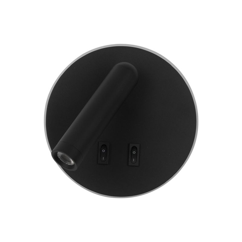 Kinkiet Italux FURLA z włącznikiem czarny LED 2x8W 516lm Ciepła biel IP20 -1 szt.