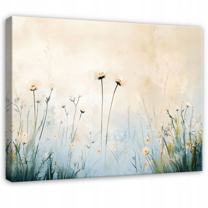Obraz Na Płótnie Canvas WALLARENA 100x70 cm Dekoracja Ścienna Do Sypialni Salonu Kuchni Kwiaty Pole 1 szt.