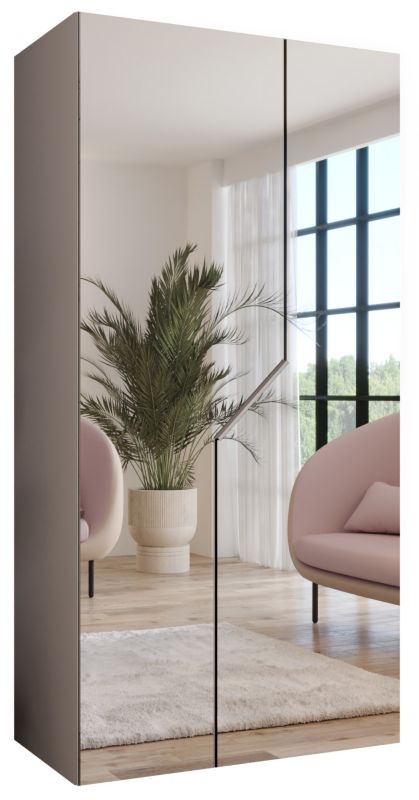Szafa uchylna z lustrem z lustrem otwierana Abiks ANDREW 3 100 wys 202 cm Kaszmir + Kaszmir 1 szt