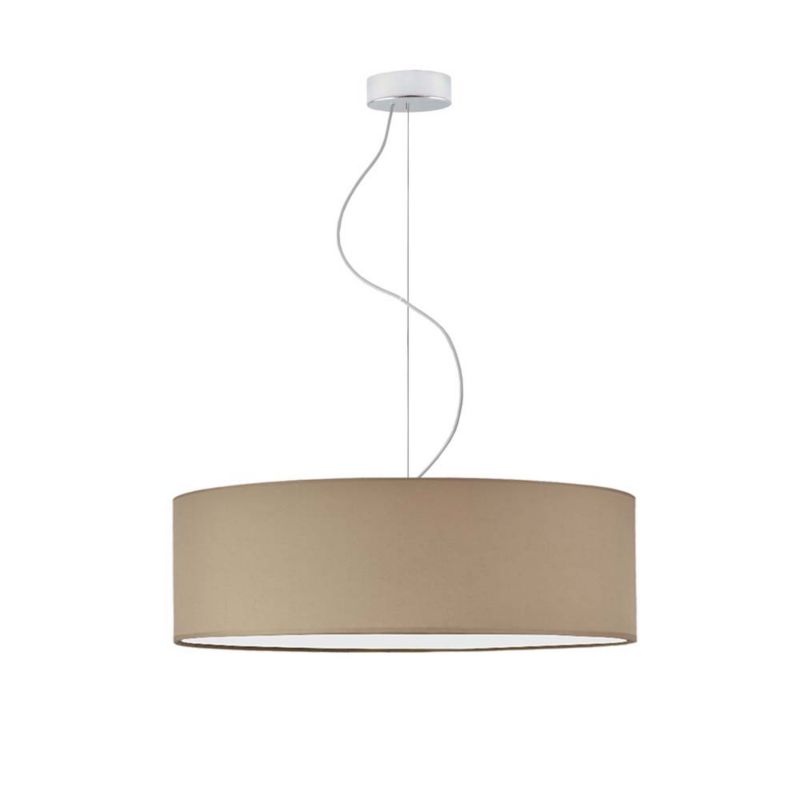 Lampa sufitowa Volta Light Factory żyrandol lampa wisząca z abażurem walec Chrom/Cappuccino 60 cm BLUES 1szt.