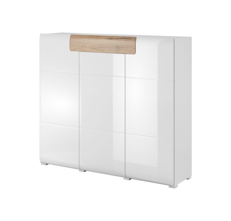 Komoda HELVETIA wysoka TOLEDO 3D1S biała połysk/dąb san remo 1 szt.