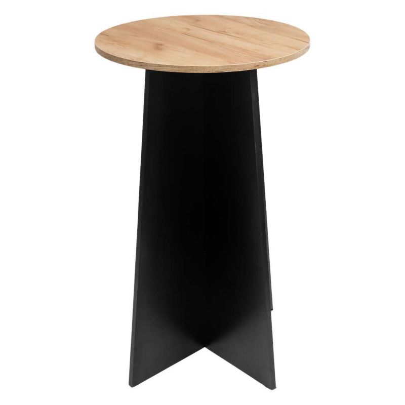 Stolik Mega-M kawowy barowy wysoki okrągły 103x60x60 cm dąb kraft/czarny 1szt.