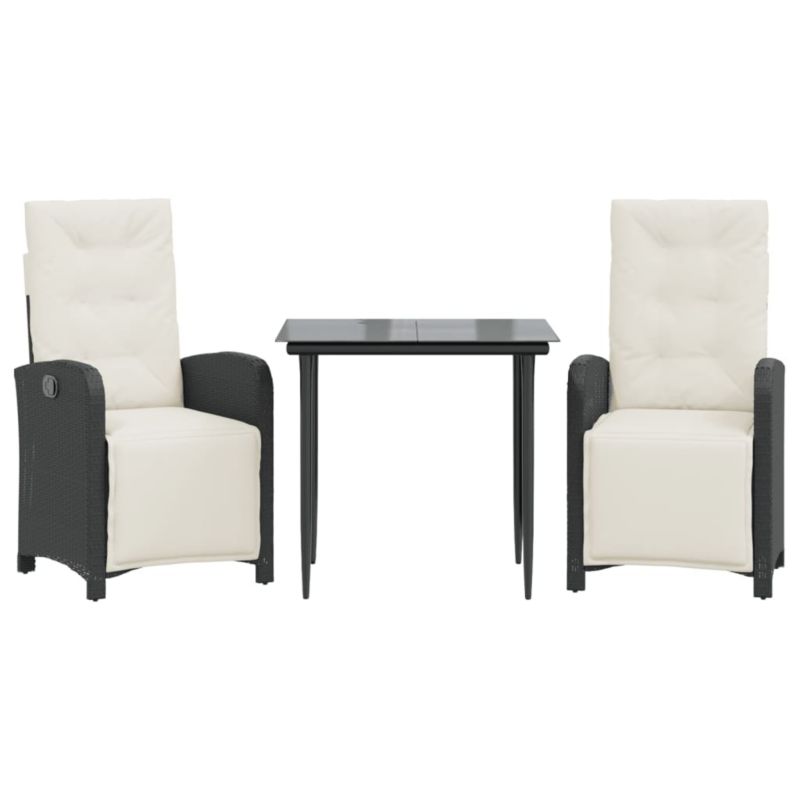 Zestaw mebli ogrodowych bistro WaszeMeble polirattan czarny z poduszkami WM-3212514 1 kpl