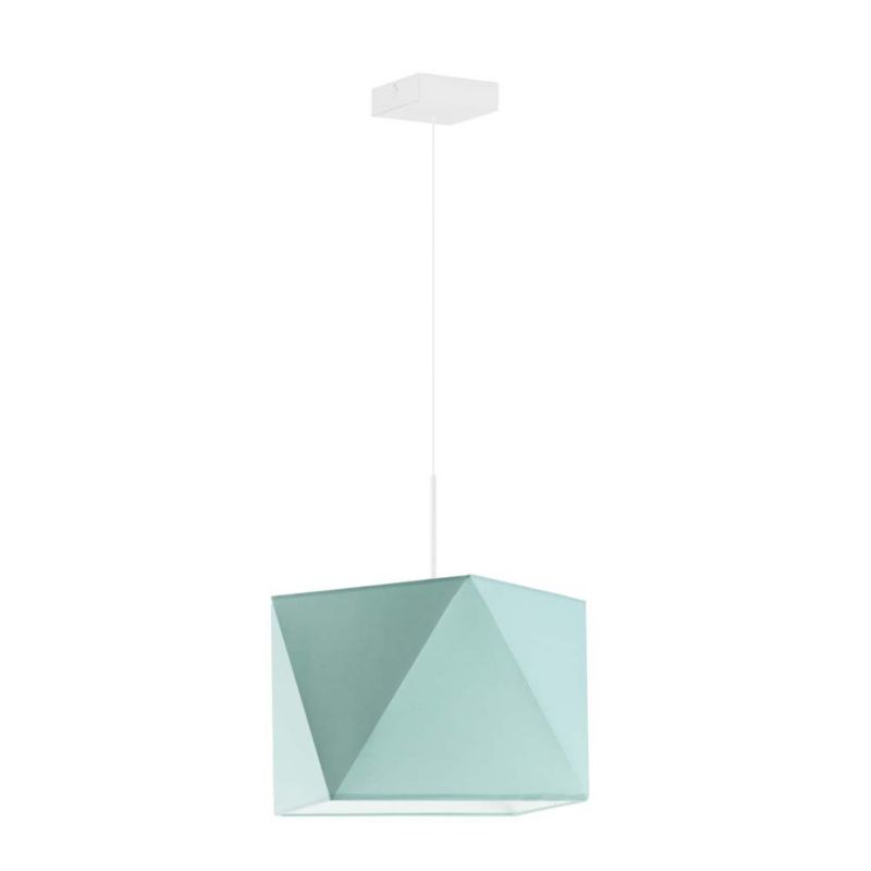 Lampa wisząca zwis Volta Light Factory żyrandol sufitowa z abażurem diament Miętowy/biała BURNE 1szt.