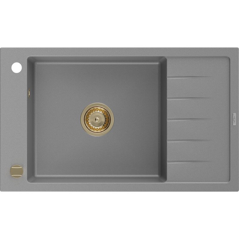 Zlewozmywak wpuszczany Mexen Elias 1-komorowy szary 795x480 mm 6511791005-71-G