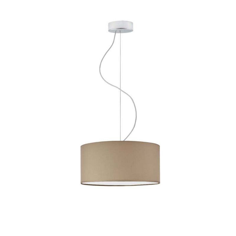 Lampa sufitowa Volta Light Factory żyrandol lampa wisząca z abażurem walec Chrom/Cappuccino 30 cm BLUES 1szt.