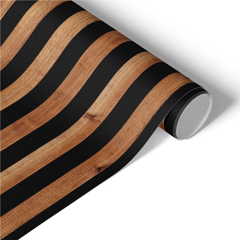 Samoprzylepna Okleina na Meble Tulup 65x130 cm Drewniane lamele Ekspresowa Metamorfoza Frontów i Szaf 1 rol.