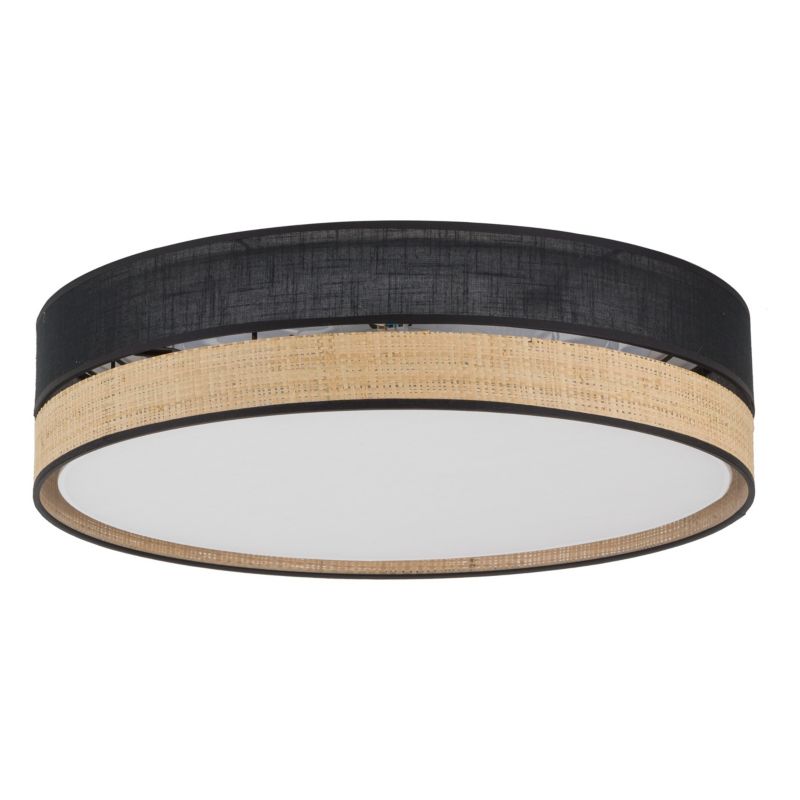 Lampa Sufitowa TK Lighting Paglia plafon czarny ratan słomkowy 4xE27 45cm średnicy -1szt.