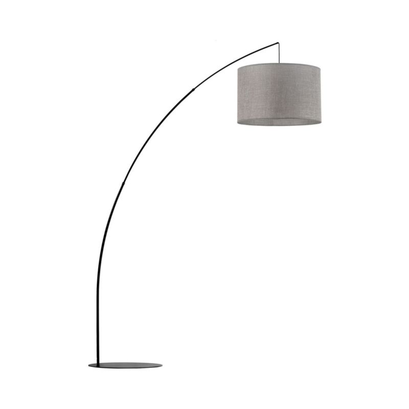 Lampa podłogowa stojąca TK-Lighting Moby czarno-szara łukowa 1 x E27 x 20W wym: 245 x 60 x 190 cm - 1 szt.