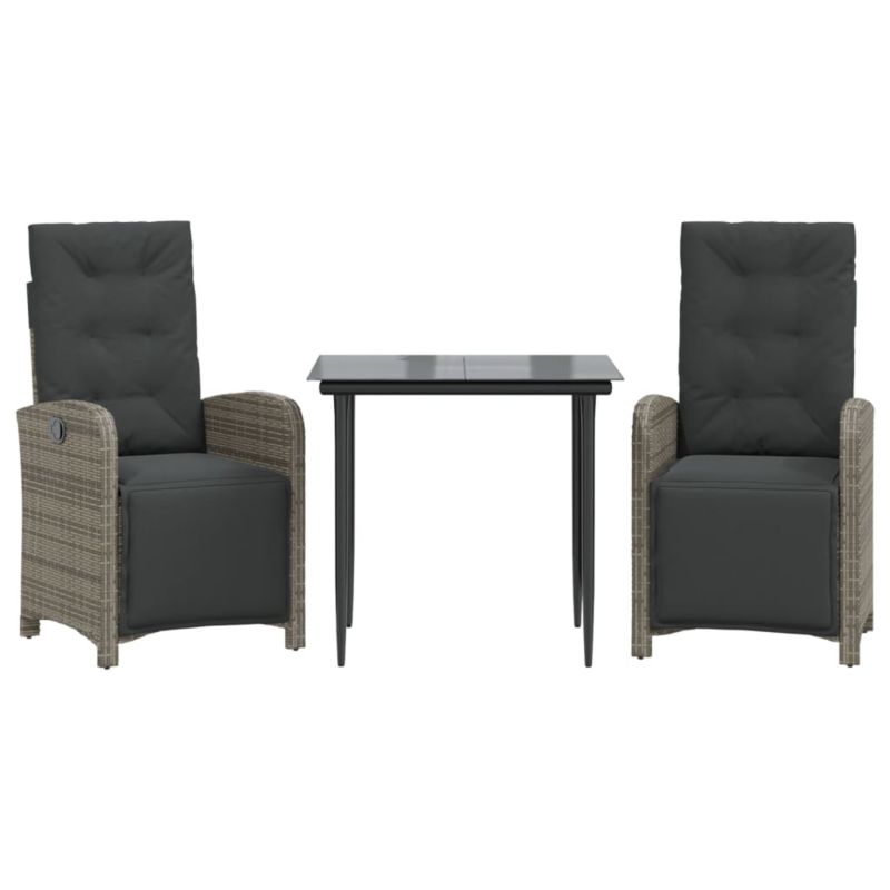 Zestaw mebli ogrodowych bistro WaszeMeble polirattan szary z poduszkami WM-3212556 1 kpl