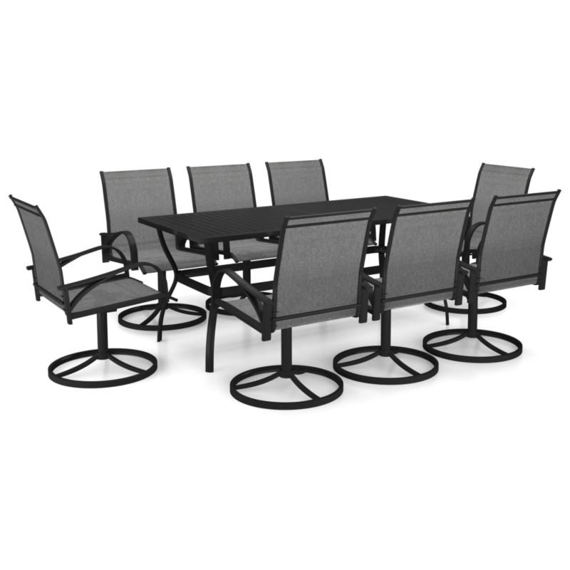 Zestaw mebli ogrodowych jadalniany WaszeMeble 8-osobowy HDPE i stal szary WM-3060286 1 kpl