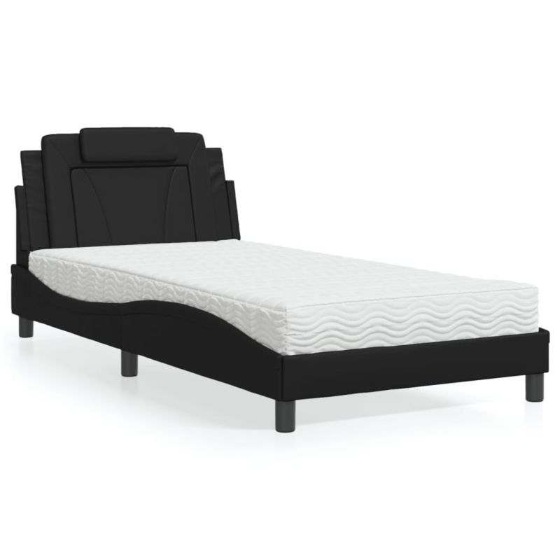Łóżko tapicerowane WaszeMeble 100x200 cm czarne WM-3208775 1 szt.
